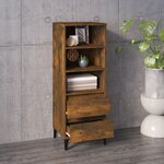 vidaXL Buffet haut Chêne fumé 40x36x110 cm Bois d'ingénierie