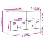 vidaXL Meuble TV anthracite 67x39x44 cm acier