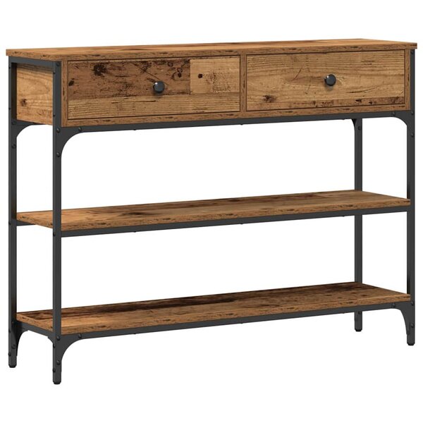 vidaXL Table Console avec tiroir Bois ancien 100 x 25 x 75 cm