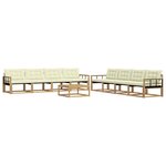 vidaXL Ensemble de canapés d'extérieur 9 pc Blanc et crème