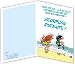 Maxi grande carte géante départ retraite gaston lagaffe franquin avec enveloppe