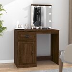 vidaXL Coiffeuse avec LED chêne marron 90x50x132 5cm bois d'ingénierie
