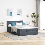 vidaXL Cadre de lit ottoman avec matelas gris foncé 140x190 cm velours