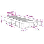 vidaXL Cadre de lit sans matelas blanc 75x190 cm
