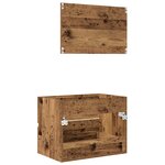 vidaXL Ensemble meuble salle de bain 2 pièces Bois ancien Bois d'ingénierie