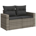 vidaXL Salon de jardin avec coussins 10 Pièces gris résine tressée