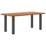 vidaXL Table à manger marron clair bois de chêne massif rectangulaire