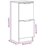 vidaXL Buffets 2 Pièces vieux bois 30x30x70 cm bois d'ingénierie