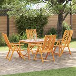 vidaXL Ensemble de salle à manger pour jardin 5 Pièces Marron