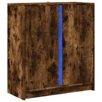 vidaXL Buffet avec LED chêne fumé 77x34x85 cm bois d'ingénierie