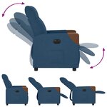 vidaXL Fauteuil inclinable électrique Bleu Tissu