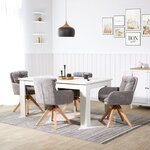 Lot 6 chaises oeuf modernes lin gris
