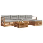vidaXL Ensemble de canapés d'extérieur 6 Pièces Gris Naturel et Clair