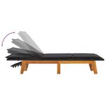 vidaXL Chaise longue avec coussin Résine tressée/bois massif d'acacia