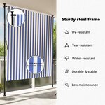 vidaXL Store roulant d'extérieur bleu et blanc 200x270 cm tissu acier