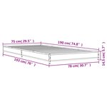 vidaXL Cadre de lit sans matelas noir 75x190 cm