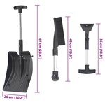 vidaXL Kit de pelle à neige 3 en 1 noir aluminium
