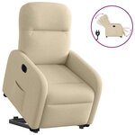 vidaXL Fauteuil inclinable électrique crème tissu
