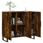 vidaXL Buffet chêne fumé 90x34x80 cm bois d'ingénierie