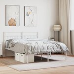 vidaXL Cadre de lit métal sans matelas et tête de lit blanc 140x190 cm