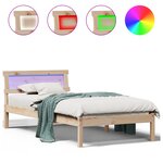 vidaXL Cadre de lit avec tête de lit et LED 80x200 cm en pin massif