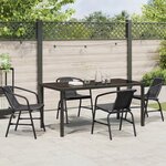vidaXL Ensemble de Salle à Manger de Jardin 5 Pièces Noir Poly Rotin