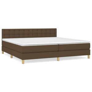 vidaXL Sommier à lattes de lit avec matelas Marron foncé 200x200 cm