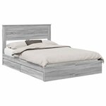 vidaXL Lit de Rangement Gris Sonoma 150 x 200 cm Bois d'ingénierie