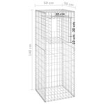 vidaXL Poteaux à panier de gabion 2 Pièces 50x50x140 cm Fer