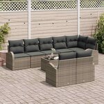 vidaXL Ensemble de canapé de jardin Gris 55 x 55 x 37 cm polyrotin