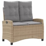 vidaXL Ensemble à manger de jardin coussins 4 Pièces beige résine tressée