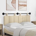 vidaXL Tête de lit suspendue Crème tissu