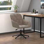 vidaXL Chaise pivotante de bureau Gris clair Velours
