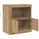 Buffet vidaXL avec lumières LED Chêne artisanal 60 5x37x67 cm