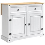 vidaXL Ensemble Cuisine Îlot Corona 3 Pièces Blanc et Cire de Miel