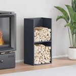 vidaXL Portant de bois chauffage anthracite 40x30x80 cm