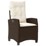 vidaXL Ensemble de salle à manger de jardin 5 pièces avec coussins Marron Poly Rattan