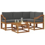 vidaXL Ensemble de canapés d'extérieur 5 pc Naturel et Anthracite