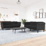 vidaXL Ensemble de canapés 2 Pièces noir velours