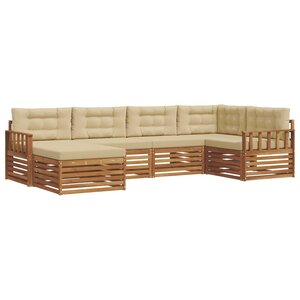 vidaXL Ensemble de canapés d'extérieur 6 pc Naturel et Beige