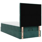 vidaXL Cadre de lit ottoman avec matelas vert foncé 90x190 cm velours