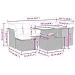 vidaXL Salon de jardin avec coussins 7 Pièces beige résine tressée