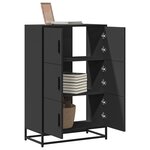 vidaXL Buffet haut noir 68x35x106 5 cm bois d'ingénierie et métal