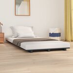 vidaXL Cadre de lit sans matelas gris 100x200 cm bois massif de pin