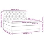 vidaXL Sommier à lattes de lit avec matelas Gris clair 200x200cm Tissu