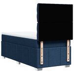 vidaXL Sommier à lattes de lit avec matelas Bleu 90x200 cm Tissu