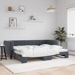 vidaXL Lit de jour avec gigogne sans matelas gris foncé 80x200 cm