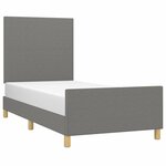 vidaXL Cadre de lit sans matelas gris foncé 100x200 cm tissu