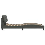 vidaXL Cadre de lit avec lumières LED gris foncé 90x190 cm tissu