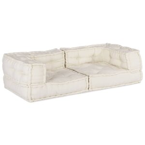 vidaXL Canapé modulaire 2 places crème 140x70x36 tissu